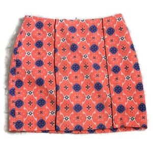 Forever 21 Coral Boho Mini Skirt Size Small